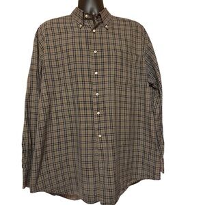 Peter Millar Brown Plaid Casual Shirt